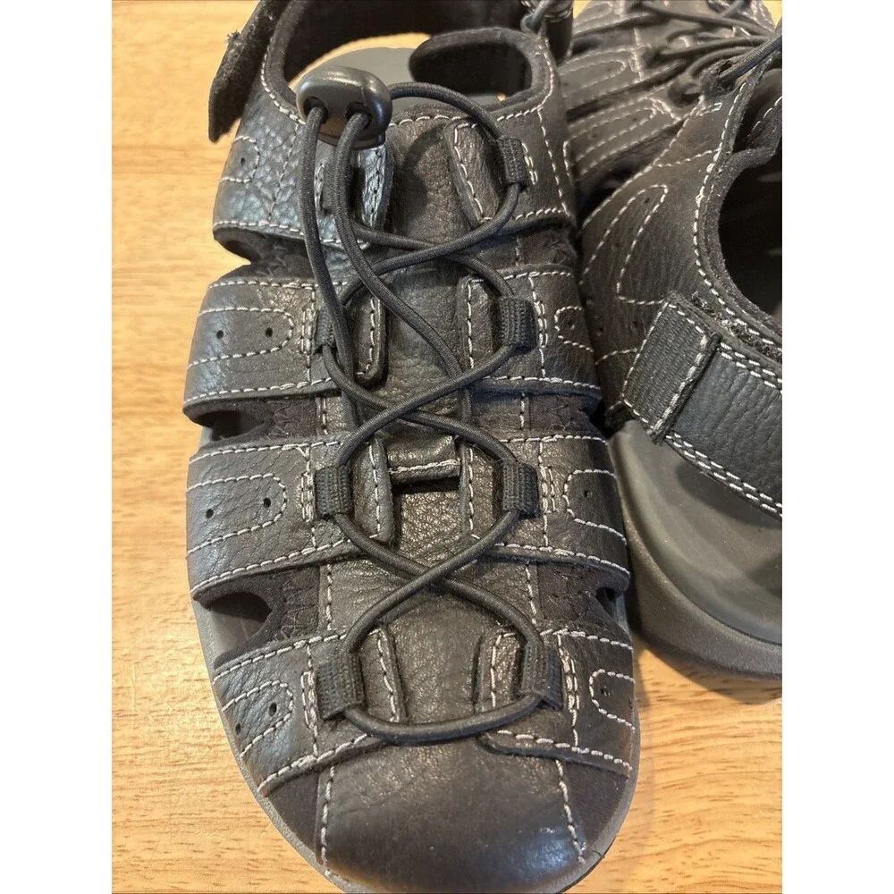 Clarks Men's Brixby Cove Fisherman Sandal - BLACK - US 8M Excellent Condition